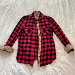 Roots plaid shirt with elbow pads